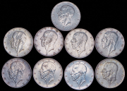 Набор из 9-ти монет 2 кроны 1938 "300 лет поселению Делавэр" (Швеция)