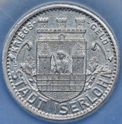 Нотгельд 10 пфеннигов 1918 (Изерлон) (в слабе)