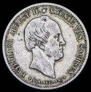 1/6 талера 1854 "Смерть Короля Фридриха Августа II" (Саксония)