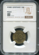 10 пфеннигов 1938 (Германия) (в слабе)