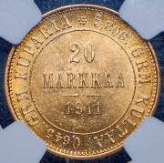 20 марок 1911 (Финляндия) (в слабе) L