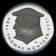 20 марок 1989 "500 лет со дня рождения Томаса Мюнцера" (Германия)