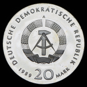 20 марок 1989 "500 лет со дня рождения Томаса Мюнцера" (Германия)