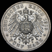 5 марок 1913 (Вюртемберг) F