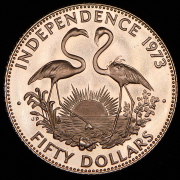 50 долларов 1973 "Независимость. Фламинго" (Багамы)