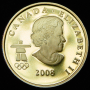 75 долларов 2008 "XXI зимние Олимпийские игры. Инуксук" (Канада)