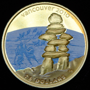 75 долларов 2008 "XXI зимние Олимпийские игры. Инуксук" (Канада)