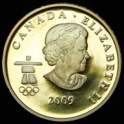 75 долларов 2009 "XXI зимние Олимпийские игры. Волк" (Канада)