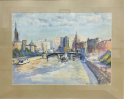 Акишин Евгений Михайлович "Москва-река с Бородинским мостом" 1995