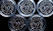 Набор из 10 монет 10 разменных знаков "Остров Шпицберген" СПМД