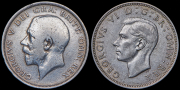 Набор из 2 сер. монет 1/2 кроны 1918, 1941 (Великобритания)