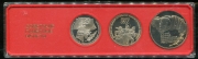 Набор из 3 памятных монет "70 лет Революции" 1987 (в п/у)