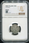 1/2 гроша 1558 (Литва) (в слабе)