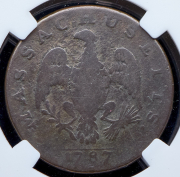 1 цент 1787 (Массачусетс, США) (в слабе)