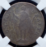 1 цент 1787 (Массачусетс, США) (в слабе)