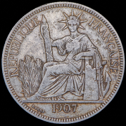 1 пиастр 1907 (Французский Индокитай) А
