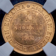 10 марок 1905 (Финляндия) (в слабе) L