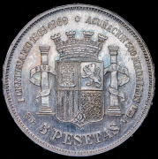5 песет 1869. Рестрайк (Испания)