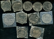 Набор из 11 памятных монет (СССР, РФ) (в запайках)