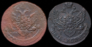 Набор из 6  медных монет 5 копеек 1763-1792