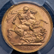 Соверен 1908 (Австралия) (в слабе) P