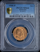 Соверен 1908 (Австралия) (в слабе)