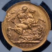 Соверен 1908 (Австралия) (в слабе) M