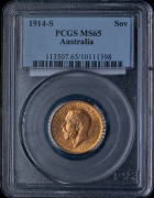 Соверен 1914 (Австралия) (в слабе)