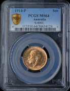 Соверен 1914 (Австралия) (в слабе)