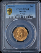 Соверен 1918 (Австралия) (в слабе)