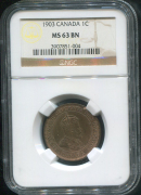 1 цент 1903 (Канада) (в слабе)