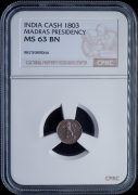 1 кэш 1803 (Британская Индия) (в слабе)