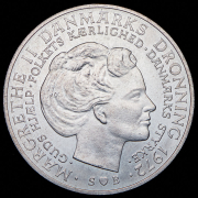 10 крон 1972 "Смерть Фредерика IX и вступление на престол Маргрете II" (Дания)