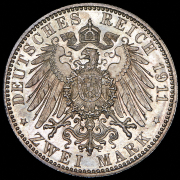 2 марки 1911 "90-летие Луитпольда Баварского" (Бавария) D