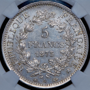5 франков 1873 (Франция) (в слабе) A