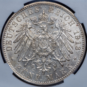 5 марок 1913 (Бавария) (в слабе) D