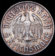 5 марок 1933 "450 лет со дня рождения Мартина Лютера" (Германия) F