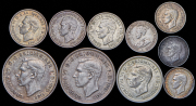 Набор из 10 сер. монет 1927-1944 (Австралия)