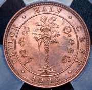 1/2 цента 1926 (Цейлон) (в слабе)