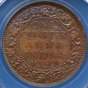 1/4 анна 1939 (Британская Индия) (в слабе)
