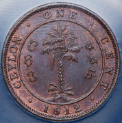 1 цент 1912 (Цейлон) (в слабе)