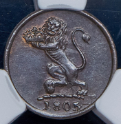 1 кэш 1803 (Британская Индия) (в слабе)