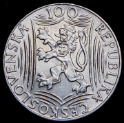 100 крон 1949 "70 лет со дня рождения Сталина" (Чехословакия)