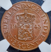 2 1/2 цента 1945 (Нидерландская Индия) (в слабе)