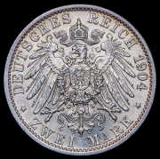 2 марки 1904 "Свадьба Фридриха Франца IV и Александры" (Мекленбург-Шверин)