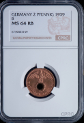 2 пфенинга 1939 (Германия) (в слабе)