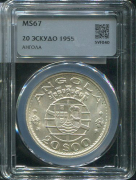 20 эскудо 1955 (Ангола) (в слабе)