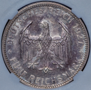 5 марок 1927 "450 лет Тюбингенскому университету" (Германия) (в слабе) F