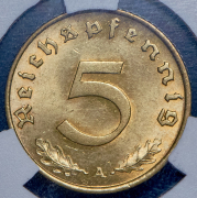 5 пфенингов 1939 (Германия) (в слабе) A