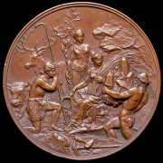 Односторонний оттиск медали "50-летие Министерства государственных имуществ" 1887